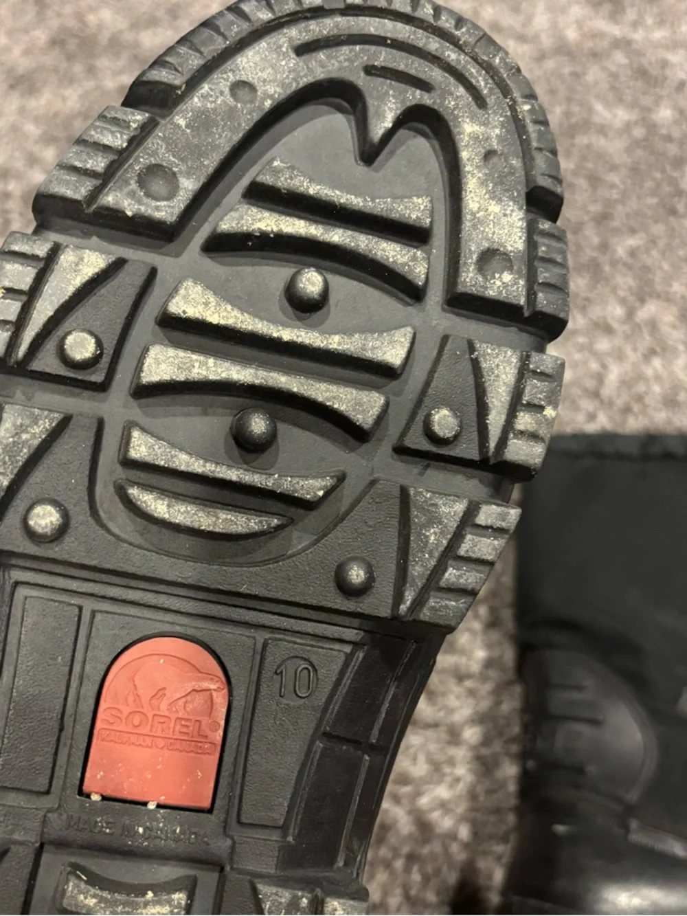 Sorel Black Logo Patch Winter Boots